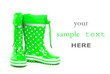 Green rubber boots