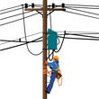 Electrician Man on electric poles Electrician Man on electric poles