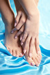 Beautiful manicured feet with a neat pedicure