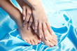 Beautiful manicured feet with a neat pedicure