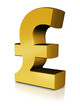 3D Golden Pound Symbol