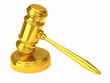 Golden gavel isolated on white Golden gavel isolated on white