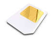 3D Sim Card in front of a white background.