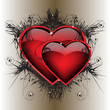 Two ardent  hearts, vector illustration, eps10