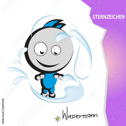 Vektor: sternzeichen wassermann - drollig sternzeichen wassermann - drollig