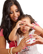 Mother and Daughter using hands to make hearts Mother and Daughter using hands to make hearts