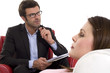 woman by the psychologist
