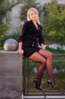 Attractive office urban girl posing outdoors Attractive office urban girl posing outdoors