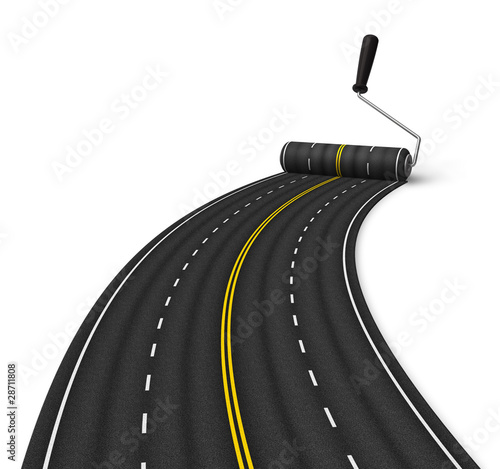 Illustration: Road construction concept Road construction concept