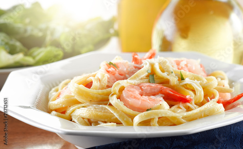 Photo: Tasty Shrimp Fettuccine Alfredo wide shot Tasty Shrimp Fettuccine Alfredo wide shot