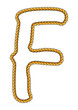 Navy Sailor-Style Isolated Rope Alphabet Letter F
