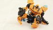 The toy car is transformed in the transformer robot