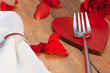 Place setting on a wooden table in country style Place setting on a wooden table in country style