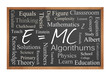 mathamatics word cloud on chalkboard