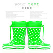 Green rubber boots