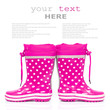 Pink rubber boots