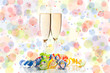 new years decoration on colorful background