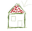Green house concept – house made of real grass. Green house concept – house made of real grass.