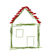 Green house concept – house made of real grass. Green house concept – house made of real grass.