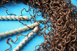 Wooden sticks for a wave and wavy hair