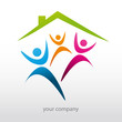 logo, maison, famille