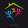 logo, maison, famille
