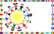 Cultural kids with flags