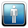 Glossy Square Icon "Men's Restroom"