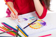 little girl drawing