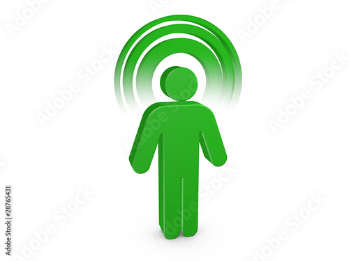 Illustration: Green Spiritual Man with visible color Aura Green Spiritual Man with visible color Aura