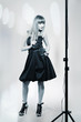 attractive fashion model in studio