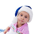 Beautiful girl in Santa's hat Beautiful girl in Santa's hat
