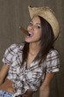 Cowgirl smoking