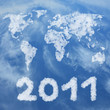 Happy new year 2011 made of clouds