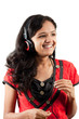 Indian girl enjoying music