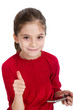 little girl with smartphone