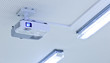 overhead lcd projector in a modern classroom (color toned image)