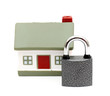 miniature house with lock