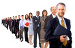 business man and his team isolated over a white background