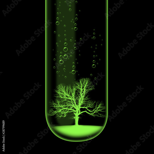 Illustration: Tree in test tube illustration Tree in test tube illustration