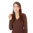Young woman smoking electronic cigarette Young woman smoking electronic cigarette
