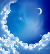 Photo: moon and beautiful clouds moon and beautiful clouds