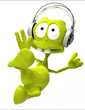 dj alien cartoon karate jump
