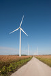 Wind turbines and gravel road