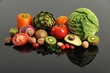 Fruits and Vegetables With Reflection
