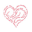 Coeur de mots d'amour dans plusieurs langues