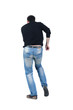 Young man dancing. Rear view. Young man dancing. Rear view.