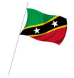 Flag of Saint Kitts Nevis with pole flag