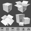 Vector: White cardboard boxes. White cardboard boxes.