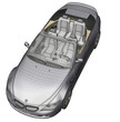 voiture décapotable rendu filaire et texture minimaliste vue 03 voiture décapotable rendu filaire et texture minimaliste vue 03
